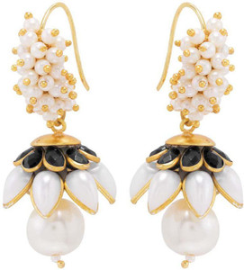 Nia for Voylla Artificial Classic Plain Brass Dangle Earring