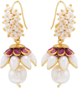 Nia for Voylla Artificial Classic Plain Brass Dangle Earring