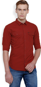 Locomotive Men's Solid Casual Red Shirt