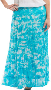 Indicot Printed Women's Layered Light Blue Skirt