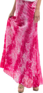 Indicot Printed Women's Layered Pink Skirt