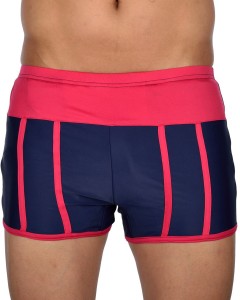 AquaChamp Swimwear - Export Quality - Red & Navy Swim Trunk for Men/Boys - A112 Solid Men's Swimsuit