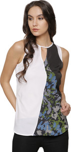Marzeni Casual Sleeveless Printed Women's Multicolor Top