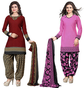 Giftsnfriends Crepe Printed Salwar Suit Dupatta Material