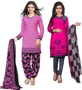 Giftsnfriends Crepe Printed Salwar Suit Dupatta Material