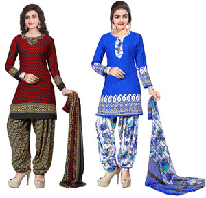 Giftsnfriends Crepe Printed Salwar Suit Dupatta Material