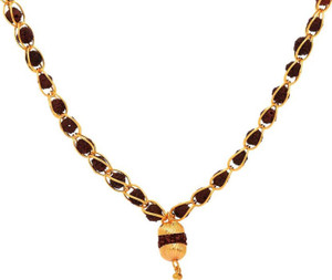SHIVOHAM 5 Face Rudraksha Mala Golden 