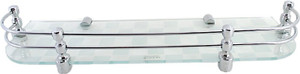 RoyaL Indian Craft Brass Brackets White Pattern Printed 18 by 5 inch Glass Wall Shelf