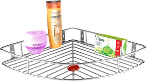 Royal Home Decor Single Corner 8 Inches Stainless Steel Wall Shelf