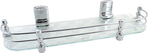 RIC809 Long Hard Brackets White Pattern18 by 5 inch Glass Wall Shelf