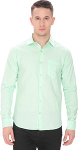 KOBALT Men Solid Casual Light Green Shirt