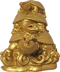 art n hub tortoise / turtle vastu figurine fengshui home décor gift statue(h-8 cm) decorative showpiece  -  8 cm(earthenware, brown)
