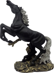art n hub fengshui victory horse / pet animal statue home decor gift item(h-40 cm) decorative showpiece  -  40 cm(earthenware, silver)