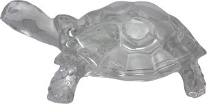 art n hub tortoise / turtle vastu figurine fengshui home décor gift statue(h-6 cm) decorative showpiece  -  6 cm(crystal, white)