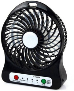 Exmade Mini Portable & Rechargable Black S12 USB Fan