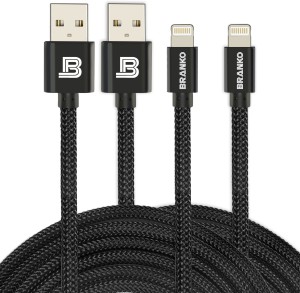 Branko ( Pack Of 2 ) Indestructible 1.5 long Nylon Mesh Tough Charge & Sync Lightning Cable