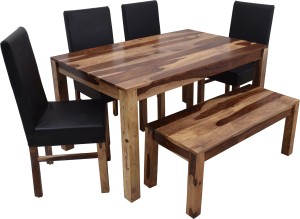 induscraft solid wood 4 seater dining set(finish color - light natural)