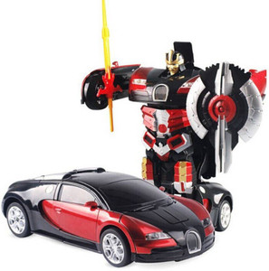 Wall climbing shop transformable robot car