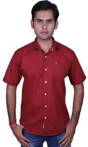 Royal Crown Men's Solid Casual Red Shirt