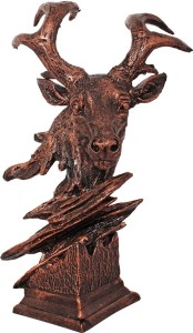 art n hub fengshui luck symbol deer animal statue interior décor gift item(h-37 cm) decorative showpiece  -  37 cm(earthenware, copper)