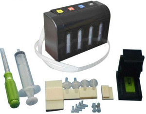 Inkclub Empty CISS tank with accessories for HP & Canon printers Multi Color Ink