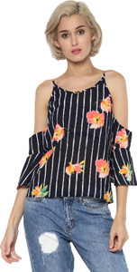 Rare Casual 3/4th Sleeve Striped Women's Multicolor Top