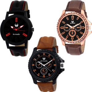 Armado AR-156281 Combo Of 3 Party Wear Analog Watch - For Men