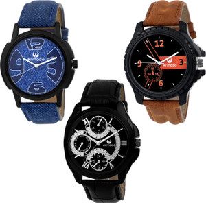 Armado AR-111261 Dashing Combo Of 3 Analog Watch - For Men
