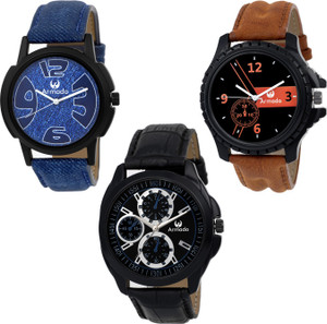Armado AR-112361 Combo Of 3 Stylish Analog Watch - For Men