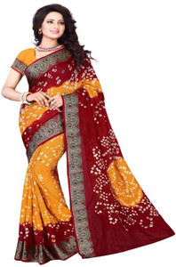vency creation Self Design Bandhani Art Silk Saree