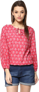 Mayra Casual 3/4th Sleeve Printed Women's Pink Top