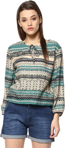 Mayra Casual 3/4th Sleeve Printed Women's Multicolor Top