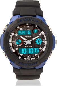 Xergy Analog Digital, water proof , Alarm , Stopwatch , LED Light , Dual time Sports Watch 5205-1 Analog-Digital Watch - For Boys