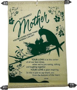 saugat traders mom scroll card for mother's day - greeting card(green, pack of 1)
