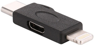 LJ 2in1 Smart Micro Usb to 8 Pin iPhone & Type-C Usb Charging OTG Adapter OTG Cable