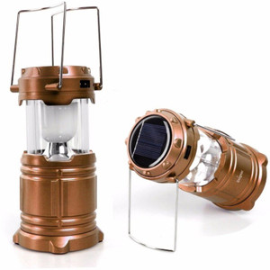 Wonder World ® Camping Flashlights,Collapsible Solar s Rechargeable LED Camp Lights Table Lamp Brown Plastic Lantern