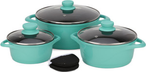 Wonderchef Ceramide Set Aqua Marine Pot 4 L, 2.25 L, 1.25 L