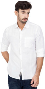 Black Bee Men's Solid Casual White Shirt
