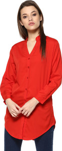 Mayra Women's Solid Casual Red Shirt