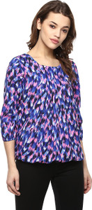 Mayra Casual 3/4th Sleeve Printed Women's Multicolor Top
