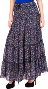 ND&R Printed Women's Layered Multicolor Skirt