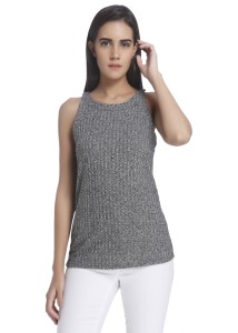 Vero Moda Casual Sleeveless Solid Women's Grey Top