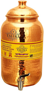 Taluka Handmade Healthy Pure Copper Matka Water Pot Pitcher Pot Water Tank Capacity :- 2000 ML for Water Drinking - 2 L Copper Multi-purpose Storage Container