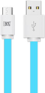 MX Micro Usb Flat Cable High Speed Tangle free for Mobile Data Sync Fast Charging 1 Mtr -Blue USB Cable