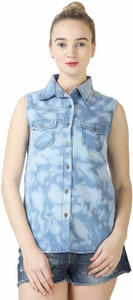 Trendyfrog Girls Solid Casual Denim Multicolor Shirt