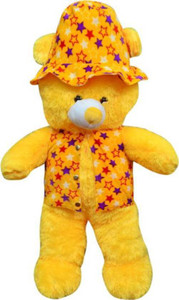 yellow teddy bear with cap