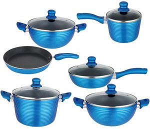 NIRLON Cooking Combo Set Tawa, Pan, Kadhai, Kadhai, Pot, Pan Set