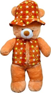 s s mart 3 Feet Brown Teddy Bear with Colurful Cap & Jacket  - 90 cm