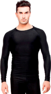 Akaira Solid Men's Round Neck Black T-Shirt