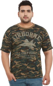 Difference of Opinion Military Camouflage Men's Round Neck Green T-Shirt